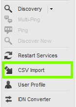 CSV import button